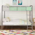 Twin over Twin Metal Bunk Bed with Ladder X8345