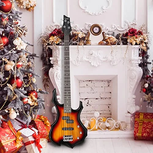 Electric Bass Guitar 4 Strings Full Size with Bag, Strap and Accessories A2417