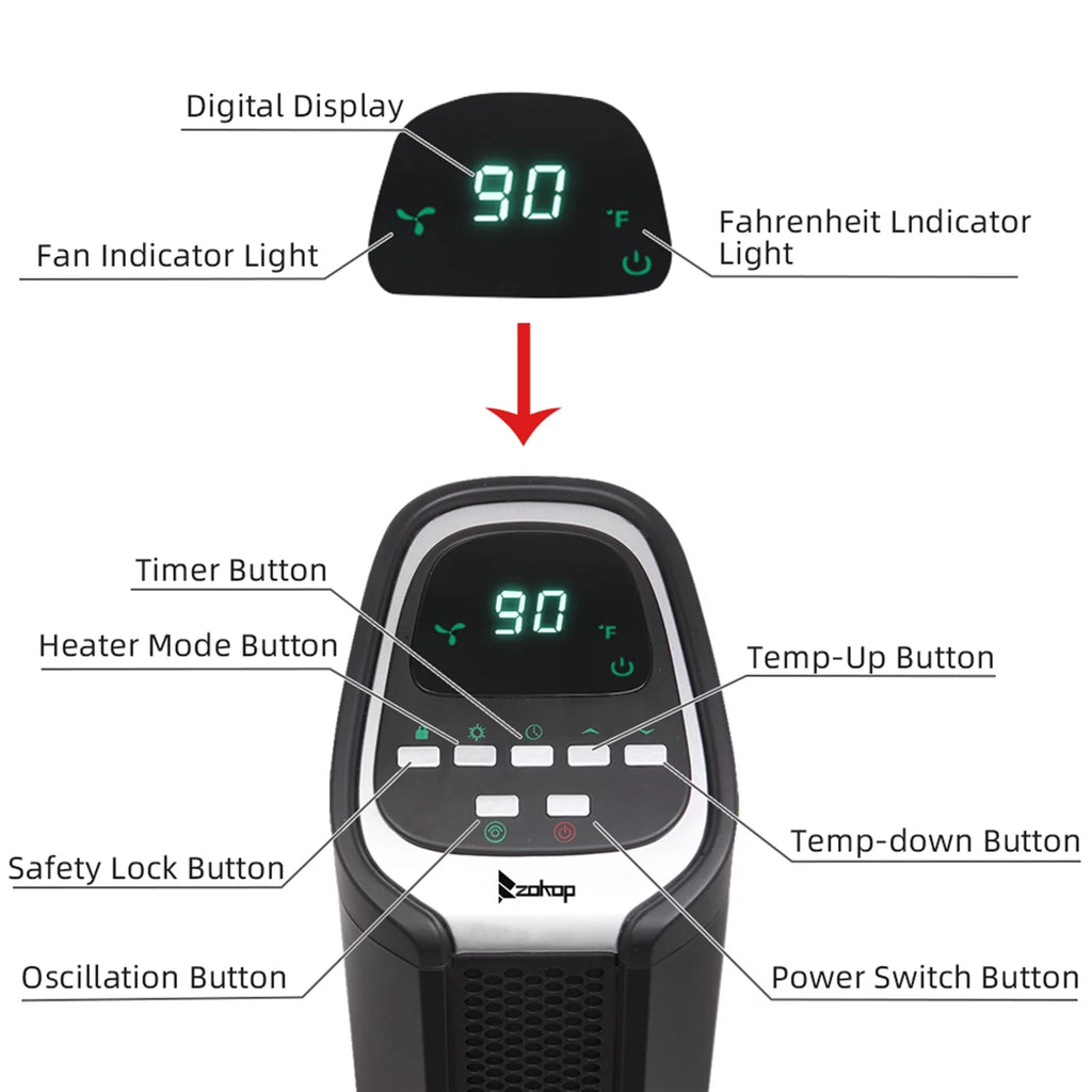 24'' 1500W Adjustable Electric Space Heater I465744