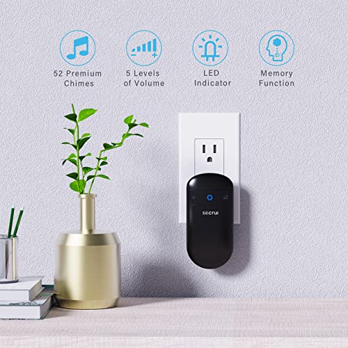 Door Chime with 500ft Operating Range 52 Chime Adjustable Volume Mute Mode LED Indicators G8281