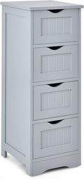 White 4 Drawer Wooden Bathroom Floor Cabinet T56782