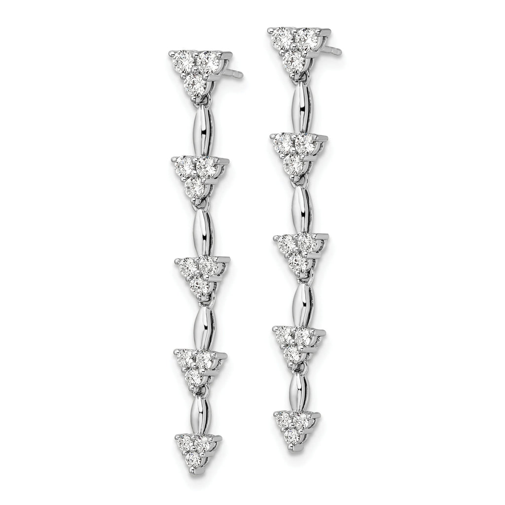 14 Karat White Gold Lab Grown Diamond Marquise Cluster Dangle Earrings W1469