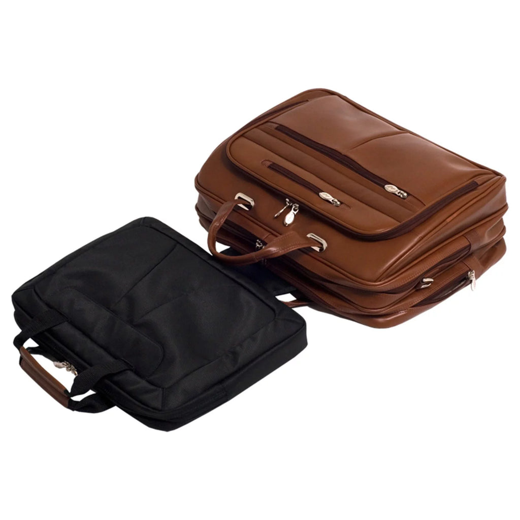 Brown Top Grain Cowhide Leather Laptop Briefcase X67012