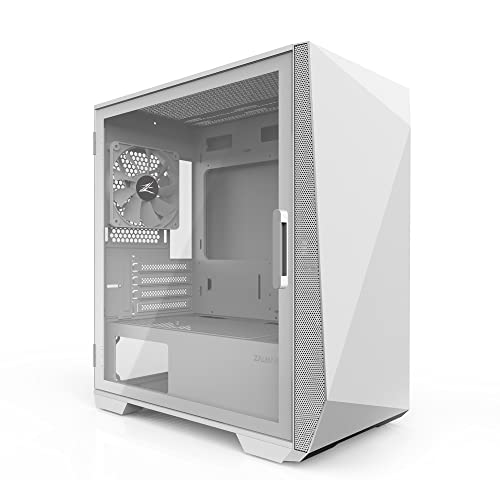 White mATX PC Case with Tempered Glass Side Panel Y545762
