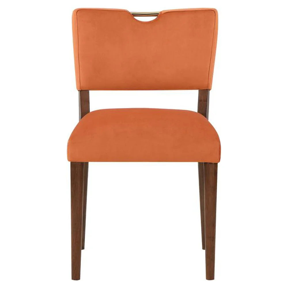 Burnt Orange Velvet 5-Piece Dining Set C51396