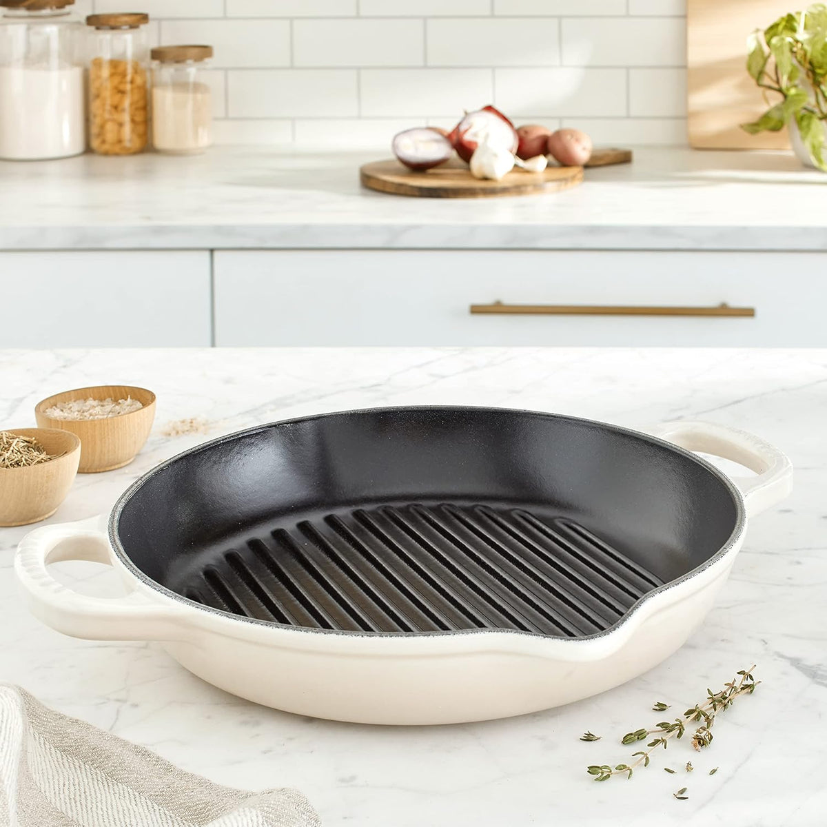 Enameled Cast Iron Deep Round Grill D897315