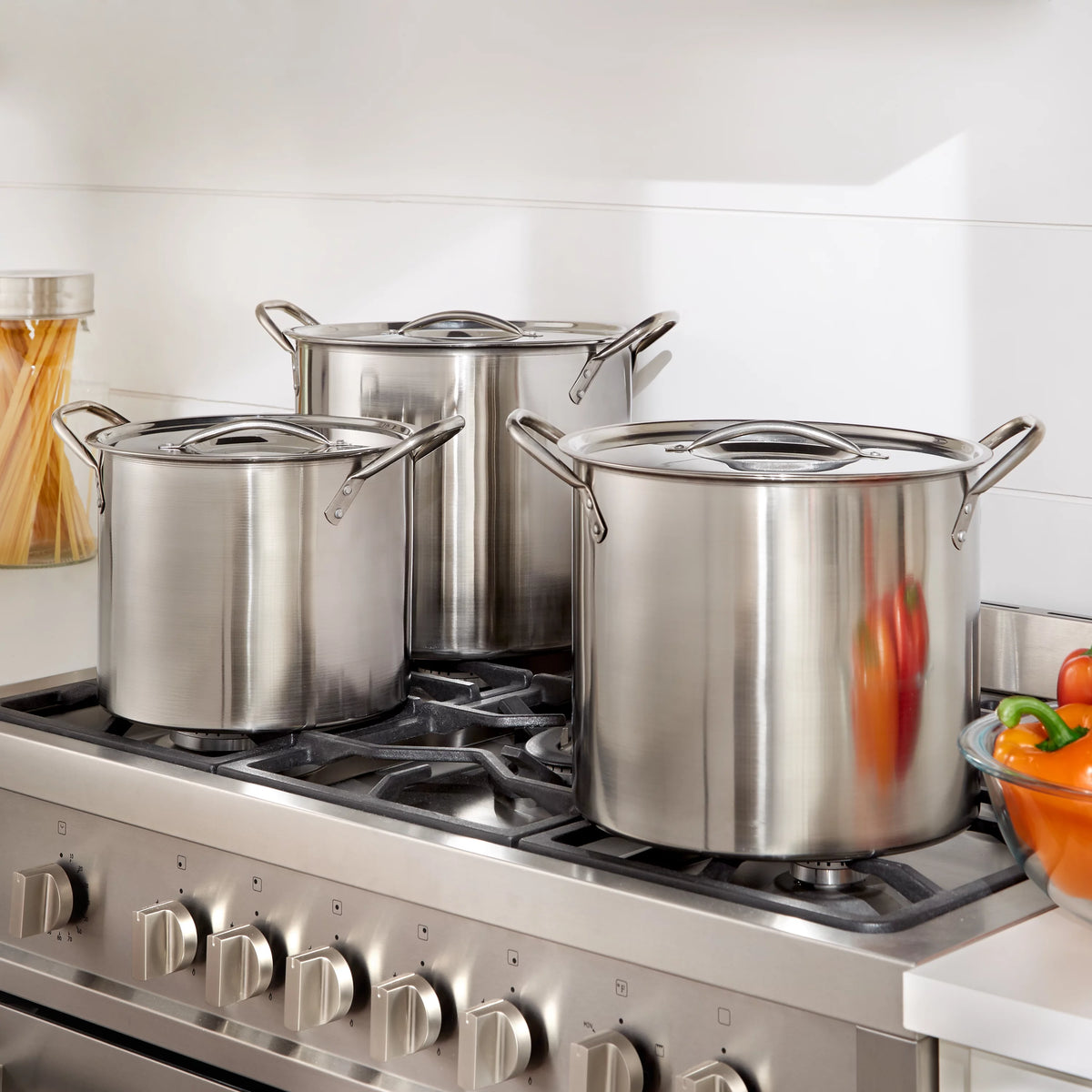 6 Piece Stainless Steel Stockpot Set K41389