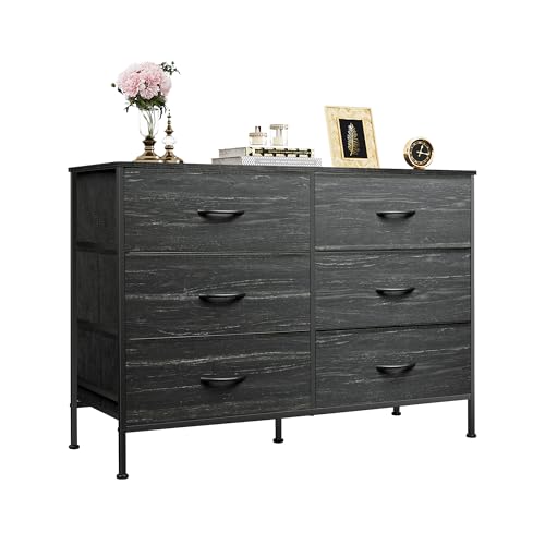 Wide 6 Drawer Fabric Storage Dresser I93695