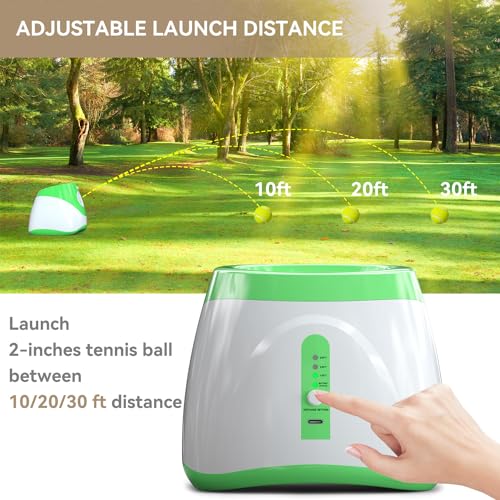 Automatic Dog Ball Thrower Launcher with 12 PCS Tennis Balls, Green M282930