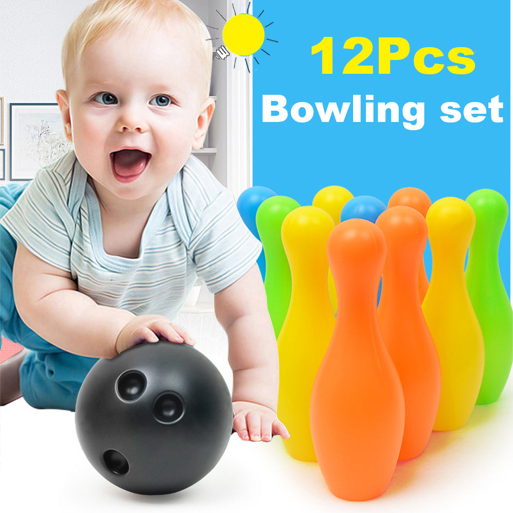 Colorful Bowling Pins Balls Indoor Puzzle Game Kids Educational Toy C92945