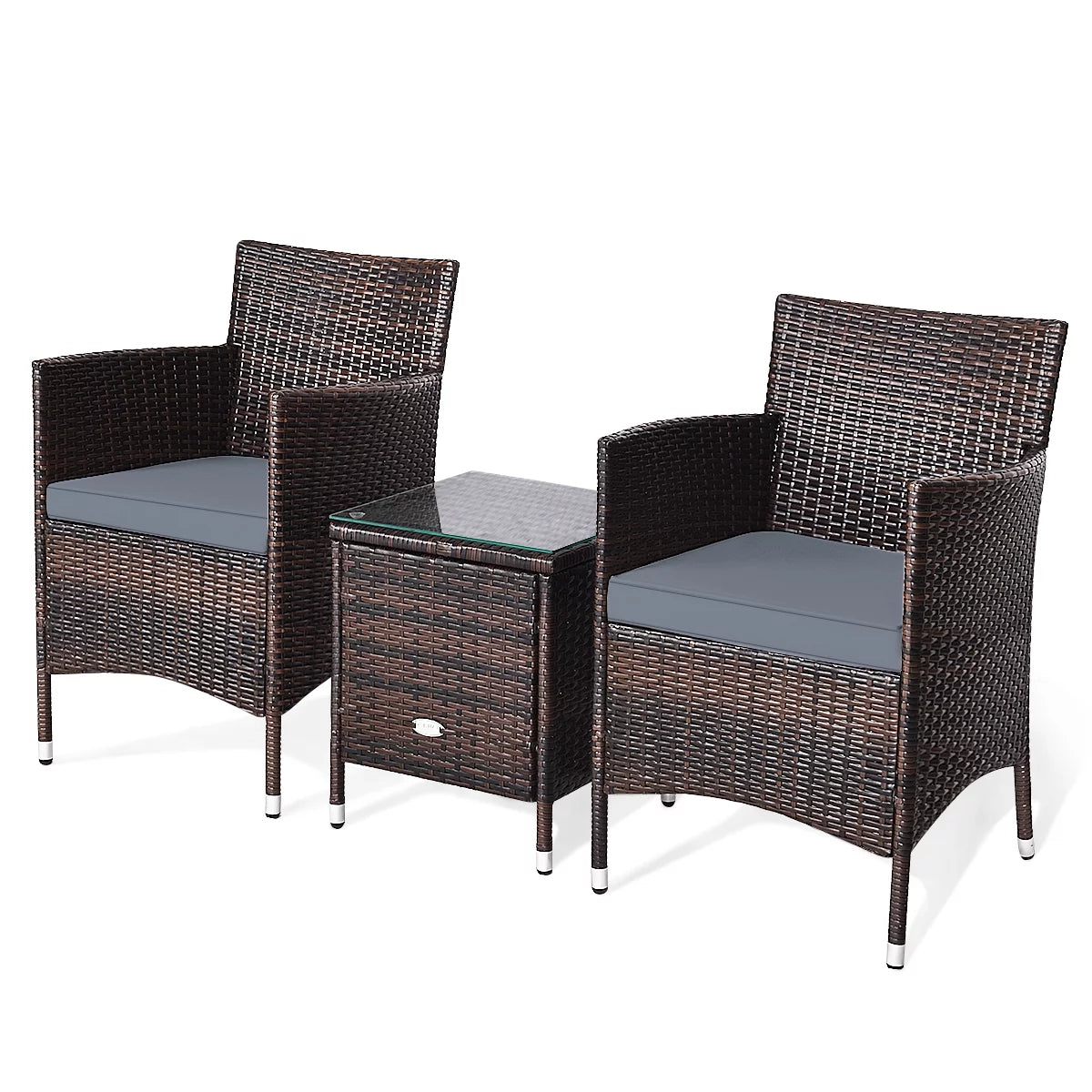 Outdoor Rattan Conversation Set 3 Pieces Q28404