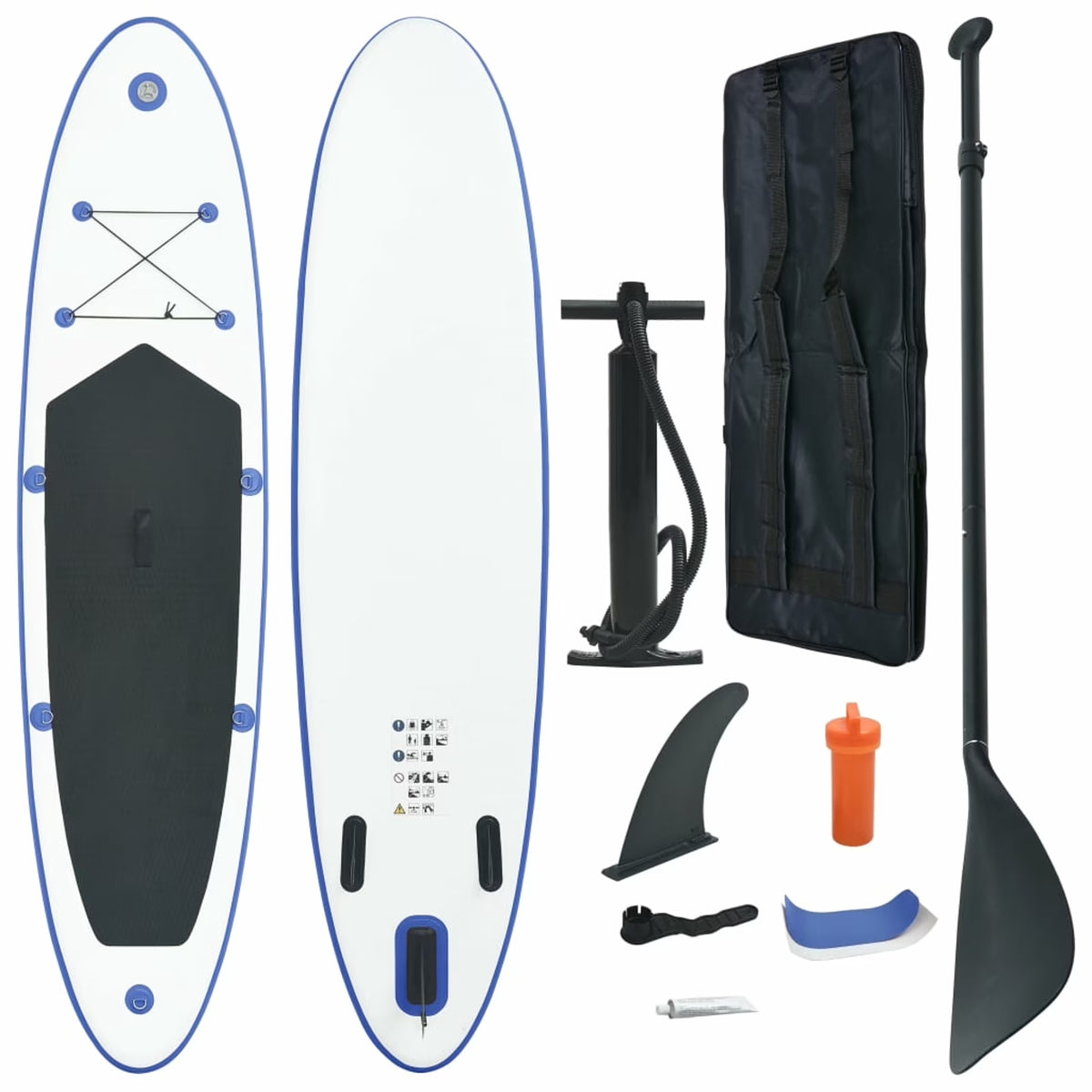 Inflatable Paddle Board Set with Oar, Fin, Hand Pump, Repair Kit and Carrying Bag X53137