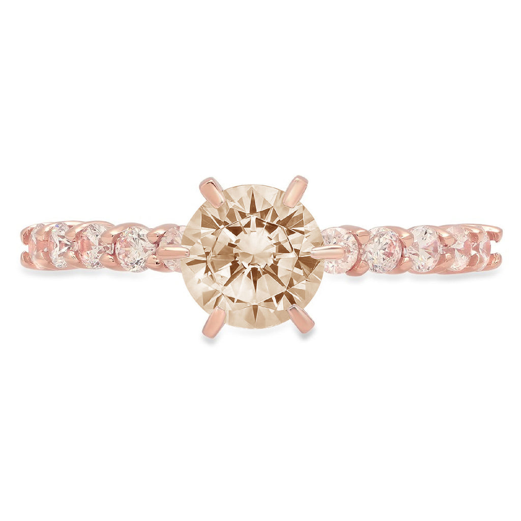 18k Rose Gold Simulated Diamond Engagement Ring L24701