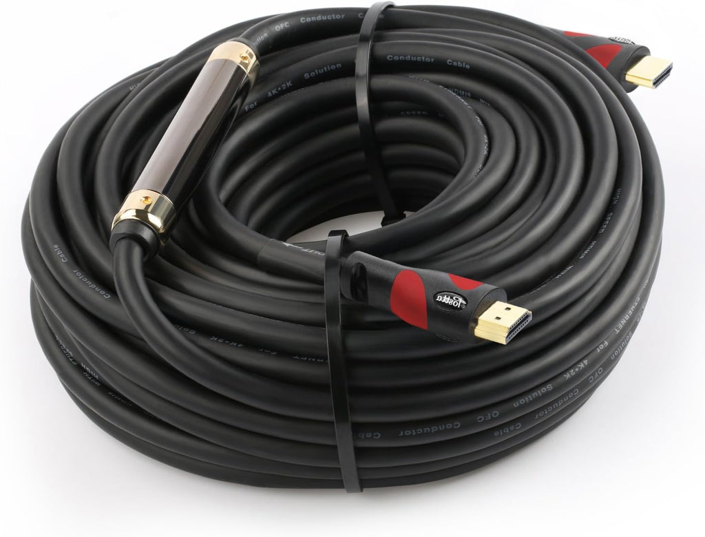 HDMI Cable 100 Feet Yellow HDMI 2.0V with Built-in Signal Booster 1 Pack K413746