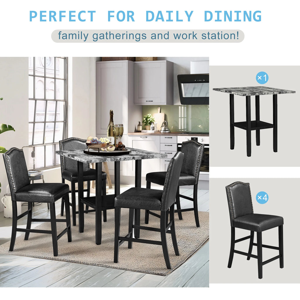 5 Piece Dining Set with 4 Chairs X7027
