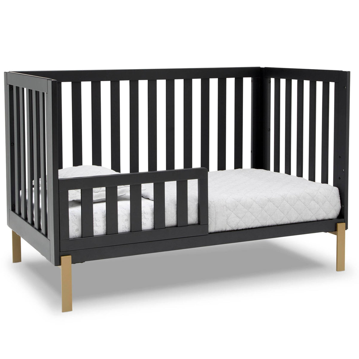 Midnight 4-in-1 Convertible Crib with Roll-Out Storage N4581