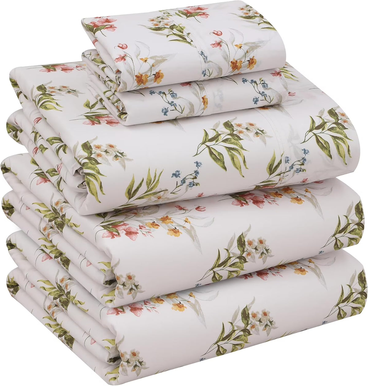 Split King 100% Cotton Percale 5-Piece Deep Pocket Sheet Set U215
