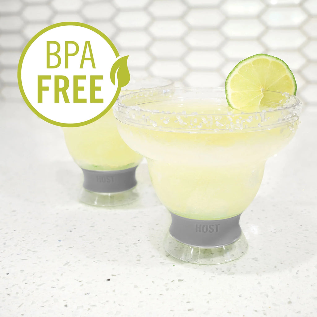 Grey Double Wall Plastic Margarita Glasses Set of 4 X7029