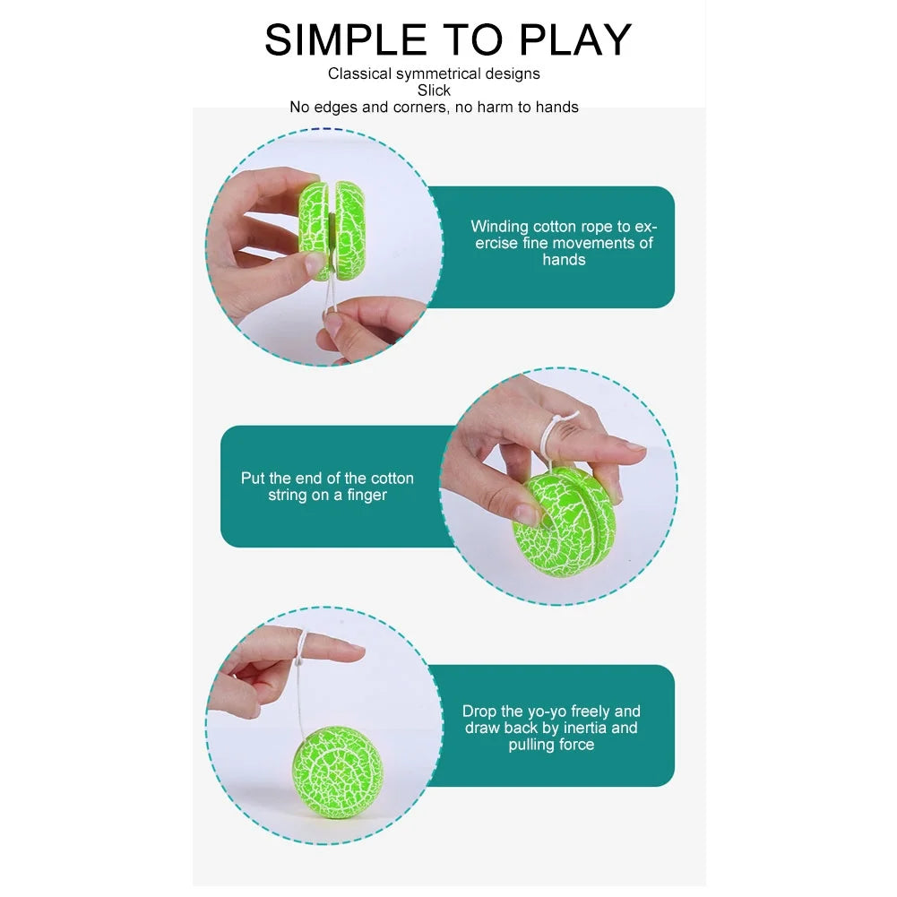 2 Pcs Wood Responsive Yo-Yo Toys K9572