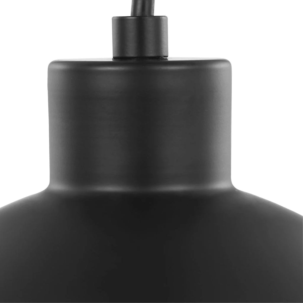 One-Light Matte Black Opal Glass Pendant Light D292573