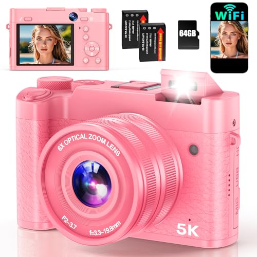 5K Digital Camera 64MP 6X Optical Zoom Autofocus Dual-Lens X423