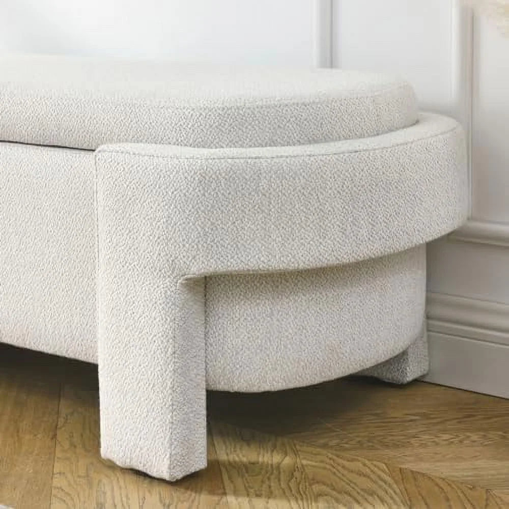 51.5" Chenille Upholstered Oval Bench Z742