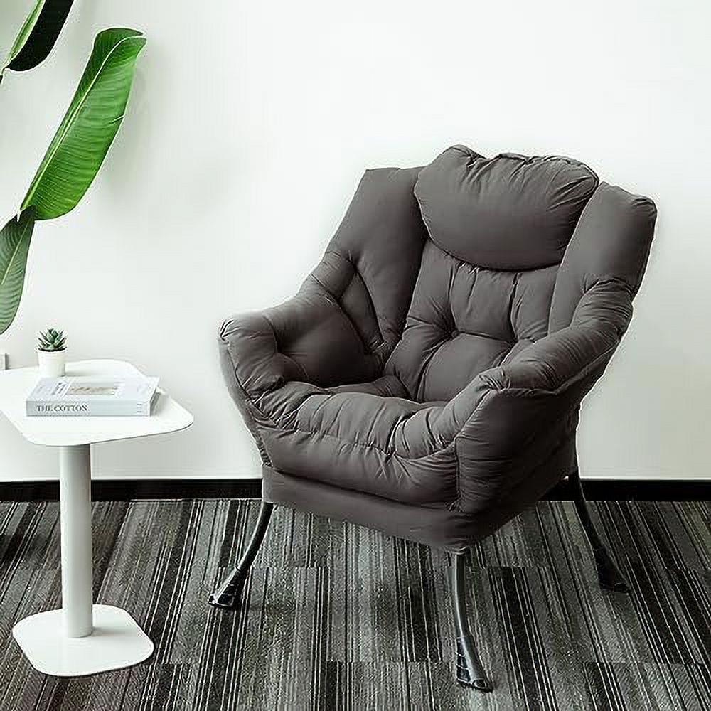 Gray Fabric High Back Lounge Chair with Armrests and Side Pocket C165598