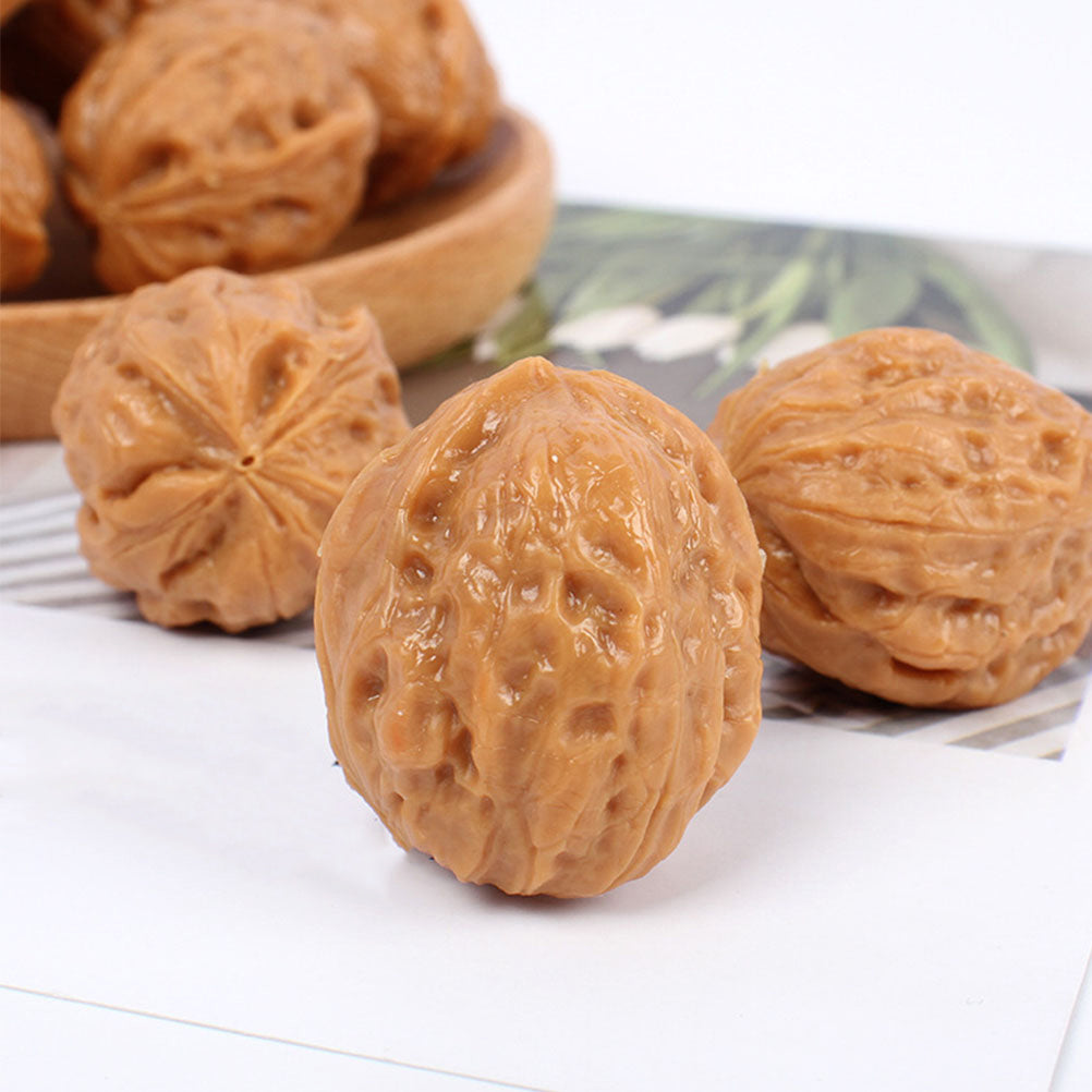 6 Pcs Miniature Artificial Fruit Nuts Decorations N2390