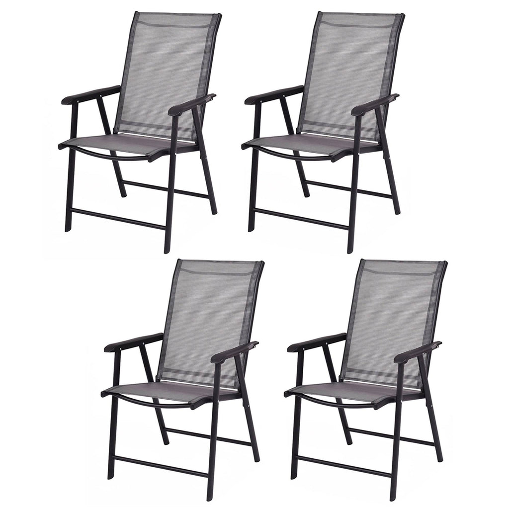 Grey Set of 4 Patio Folding Chairs U1472