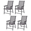 Grey Set of 4 Patio Folding Chairs U1472