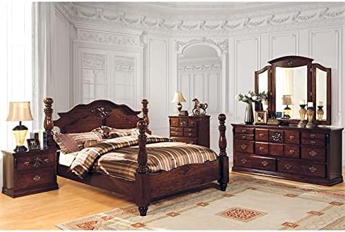 Dark Pine Solid Wood 2-Drawer Nightstand E894122