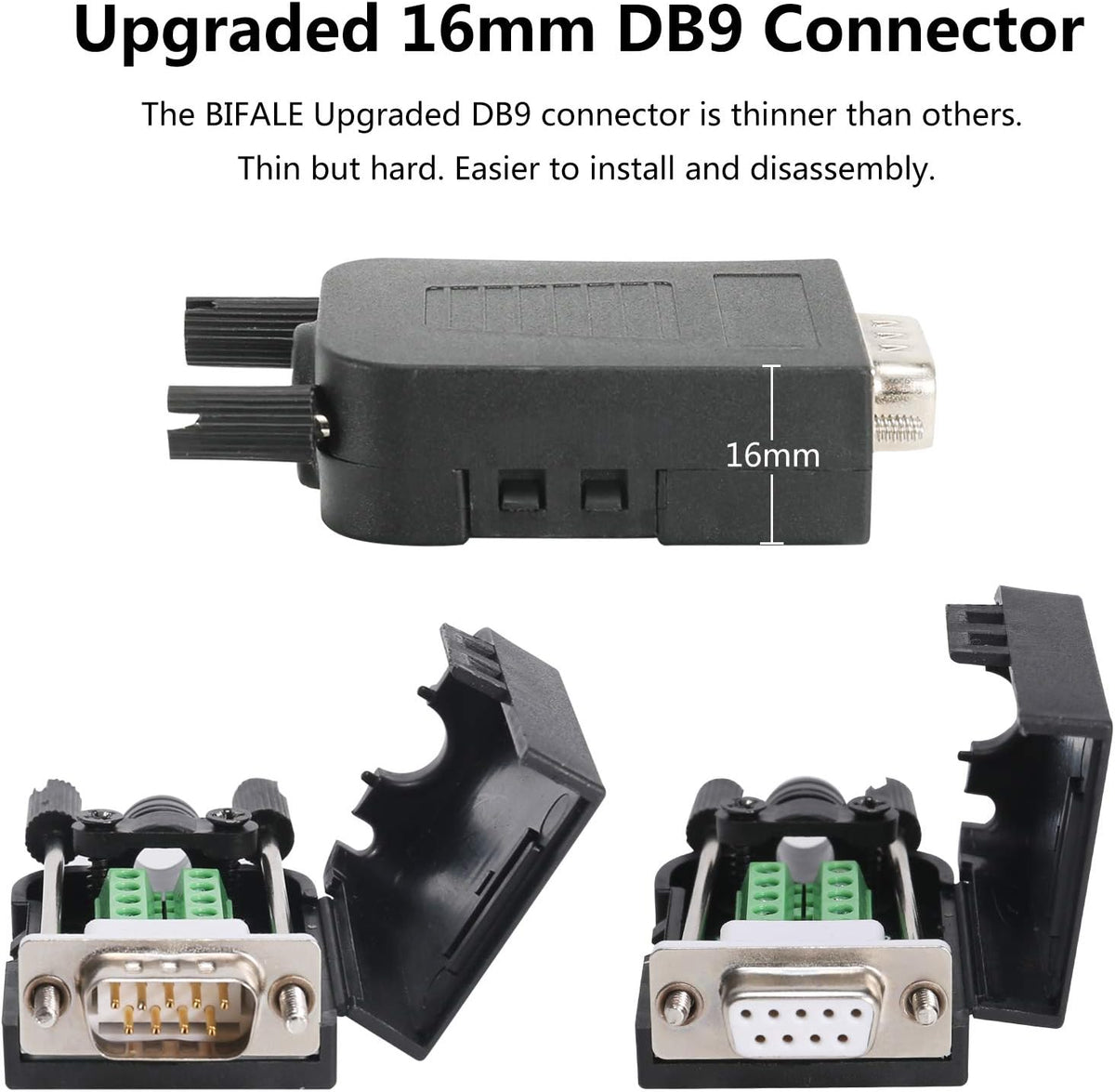 DB9 Solderless Connector 5 Male 5 Female W36491