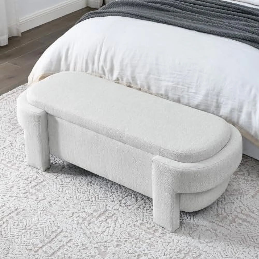 51.5" Chenille Upholstered Oval Bench Z742