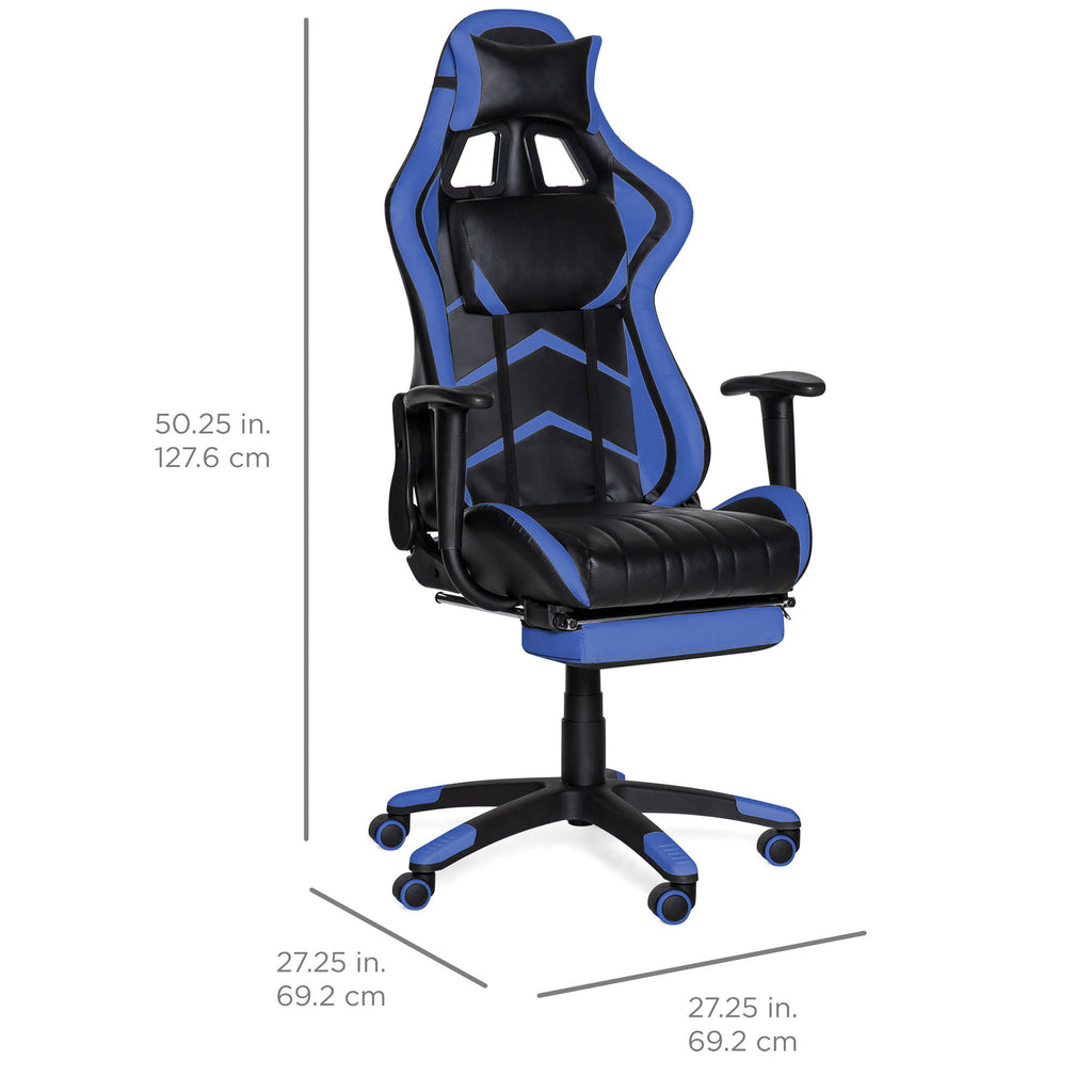Blue Ergonomic Swivel Reclining Office Gaming Chair N880047