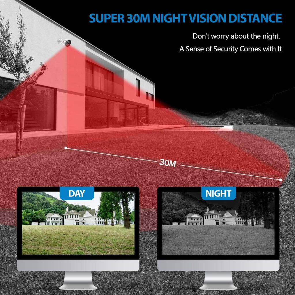 Black 1080P WiFi Outdoor Security Camera J36424