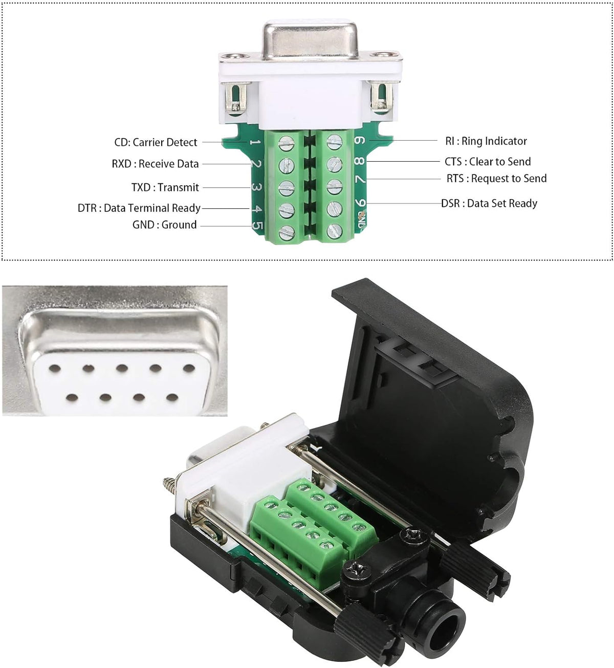 DB9 Solderless Connector 5 Male 5 Female W36491
