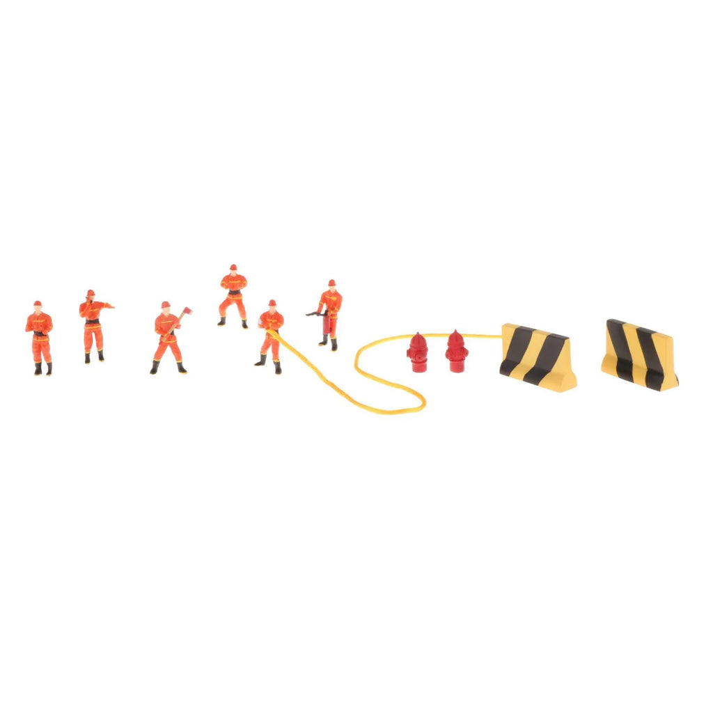 Miniature Firefighter Figures 1:50 Scale Model Train People Diorama Character R960073