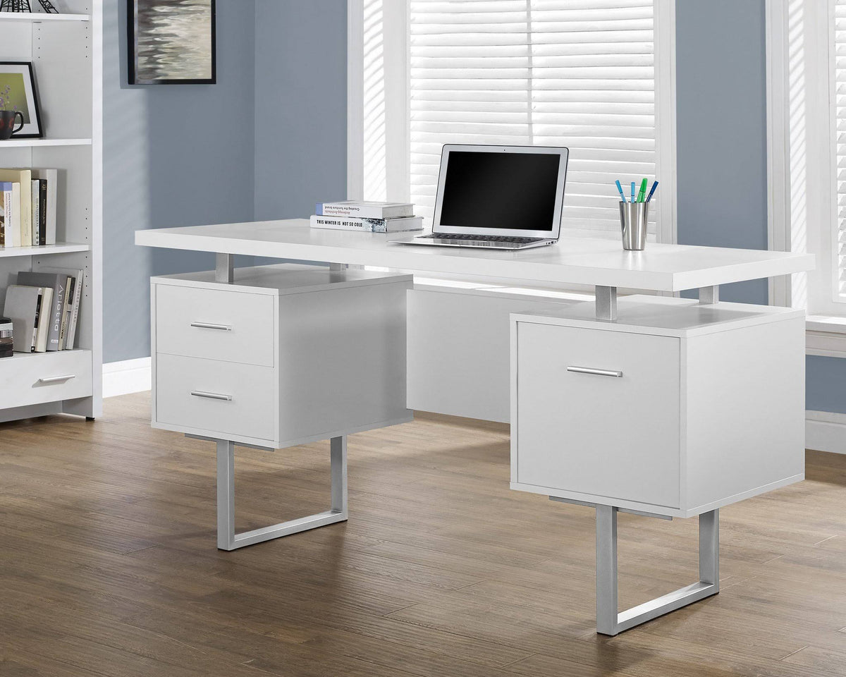 Gray Hollow Core Computer Desk F440115
