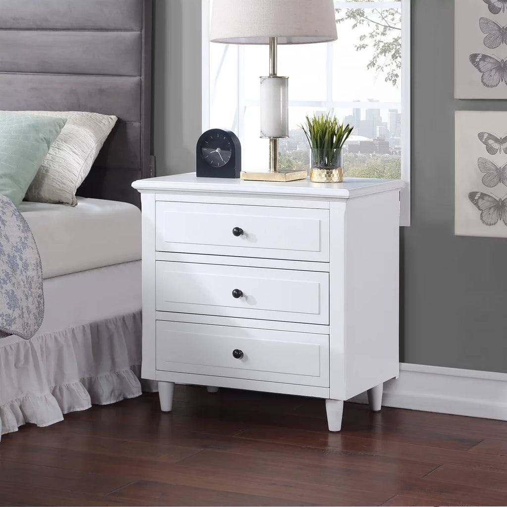 27.9" Oversized 3-Drawer Solid Wood Nightstand K3997