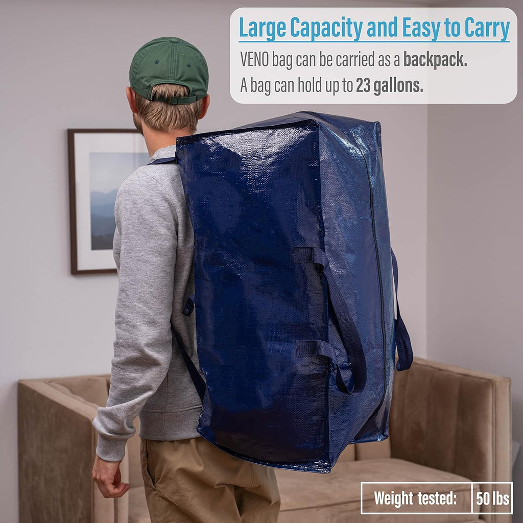 12 Pack Heavy-Duty Moving Bag with Backpack Straps and Label Pocket H788848