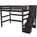 Natural Twin Loft Bed with Storage Q166469