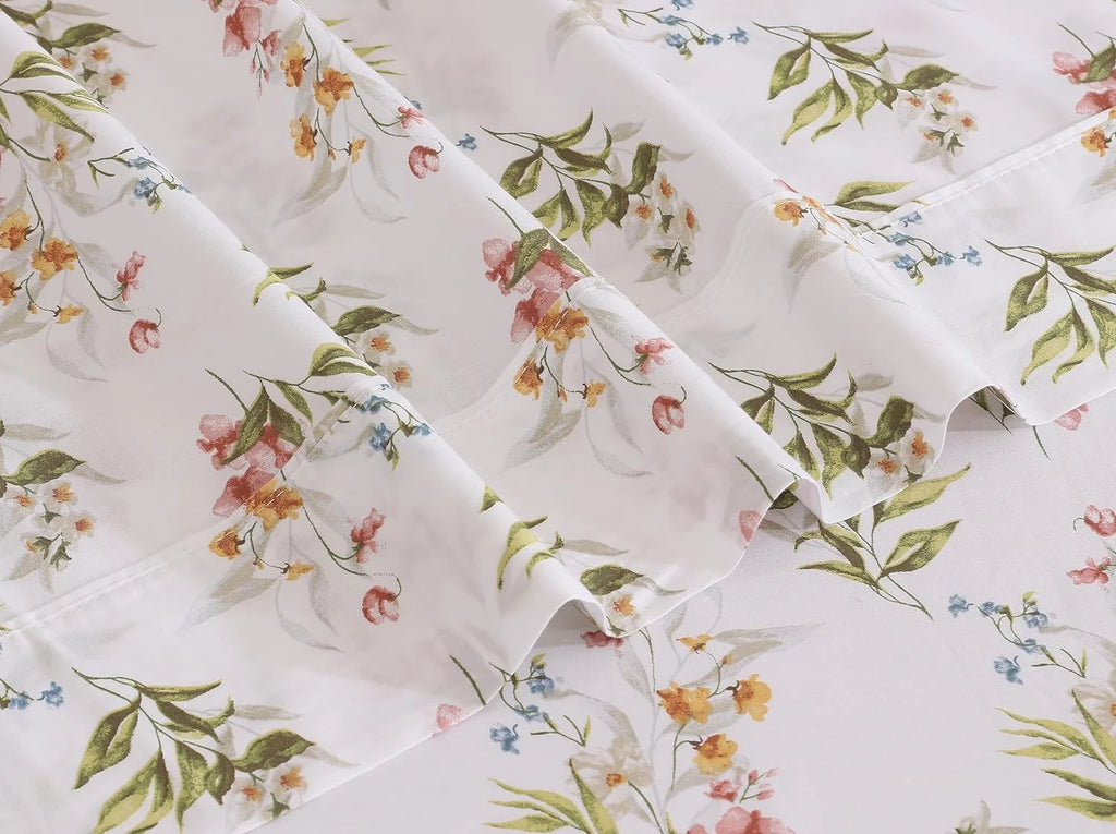 Split King 100% Cotton Percale 5-Piece Deep Pocket Sheet Set U215