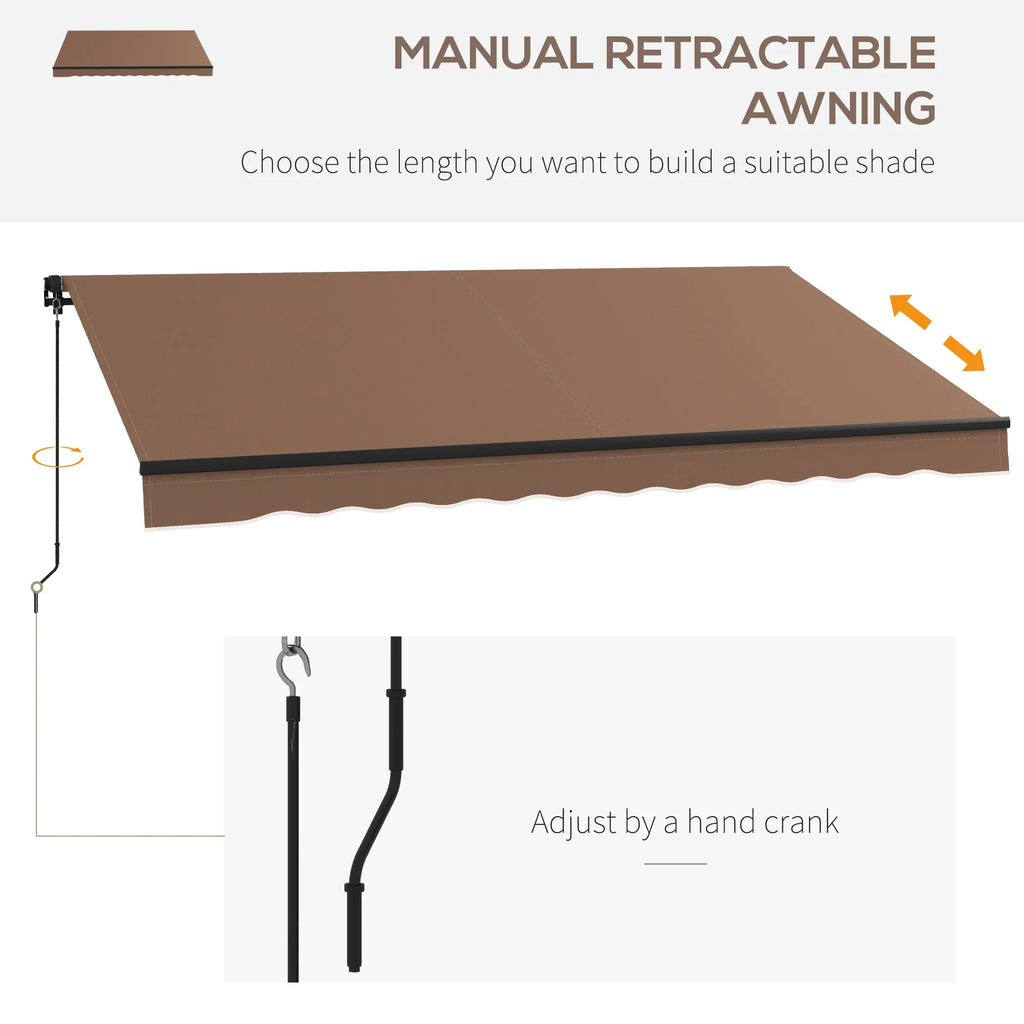Coffee Patio Retractable Awning Sunshade Shelter C20191