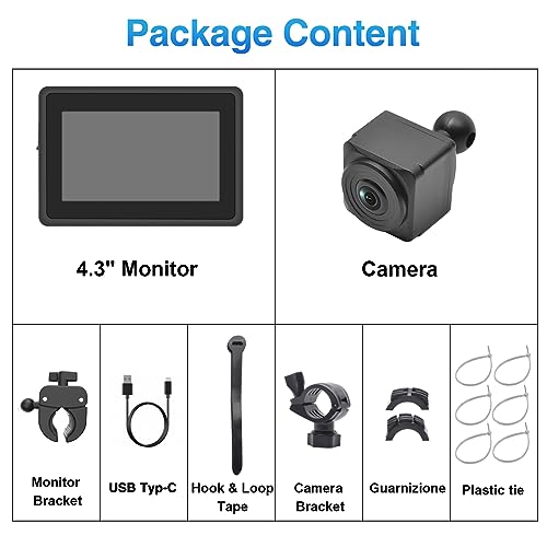 1080P Bicycle Rear View Camera with 4.3'' HD Monitor R397
