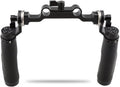 Leather Handle 15mm Rod Shoulder Mount Rig with Rosette Standard Accessory for DSLR (Black, M6 Thread, 31.8 mm) V5986