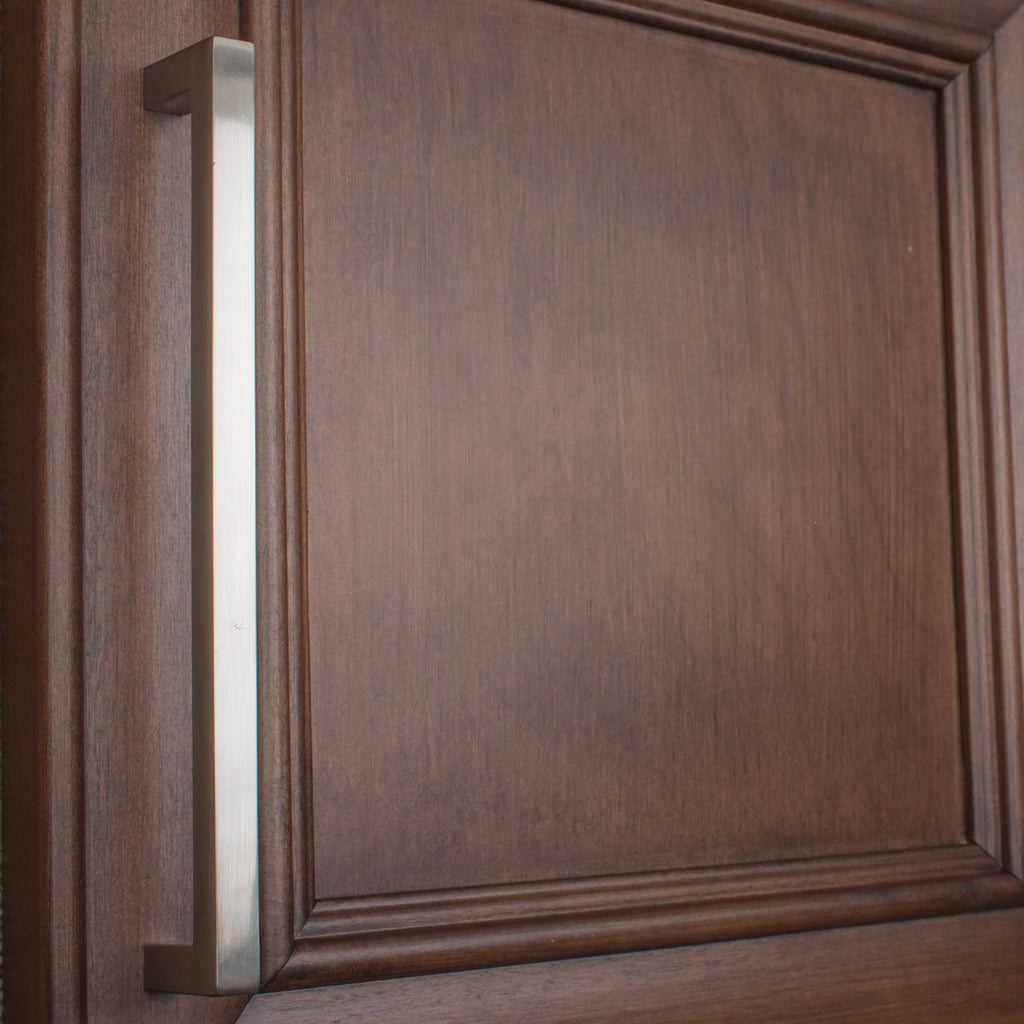 7.56-inch Solid Square Cabinet Bar Pull Handle Satin Nickel F890004