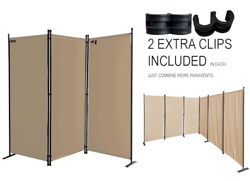 Black 3-Panel Folding Room Divider W1701