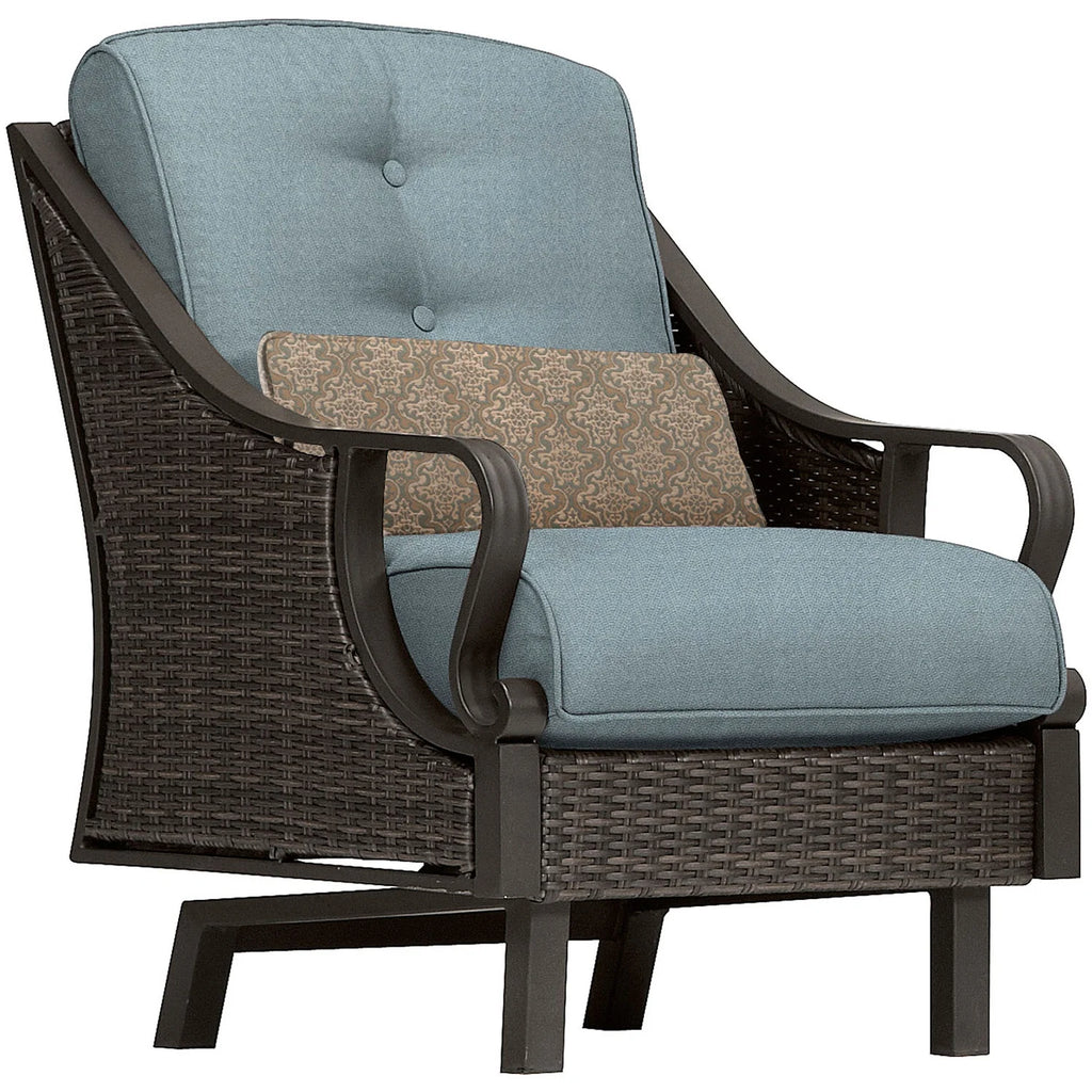 Ocean Blue Wicker and Steel Outdoor Conversation Set K585972