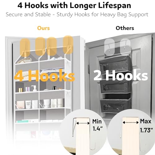 Light Grey 5-Tier Over The Door Hanging Storage Organizer I1457