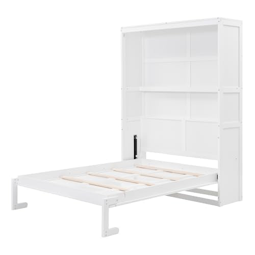 White Queen Murphy Wall Bed with Cushion J340